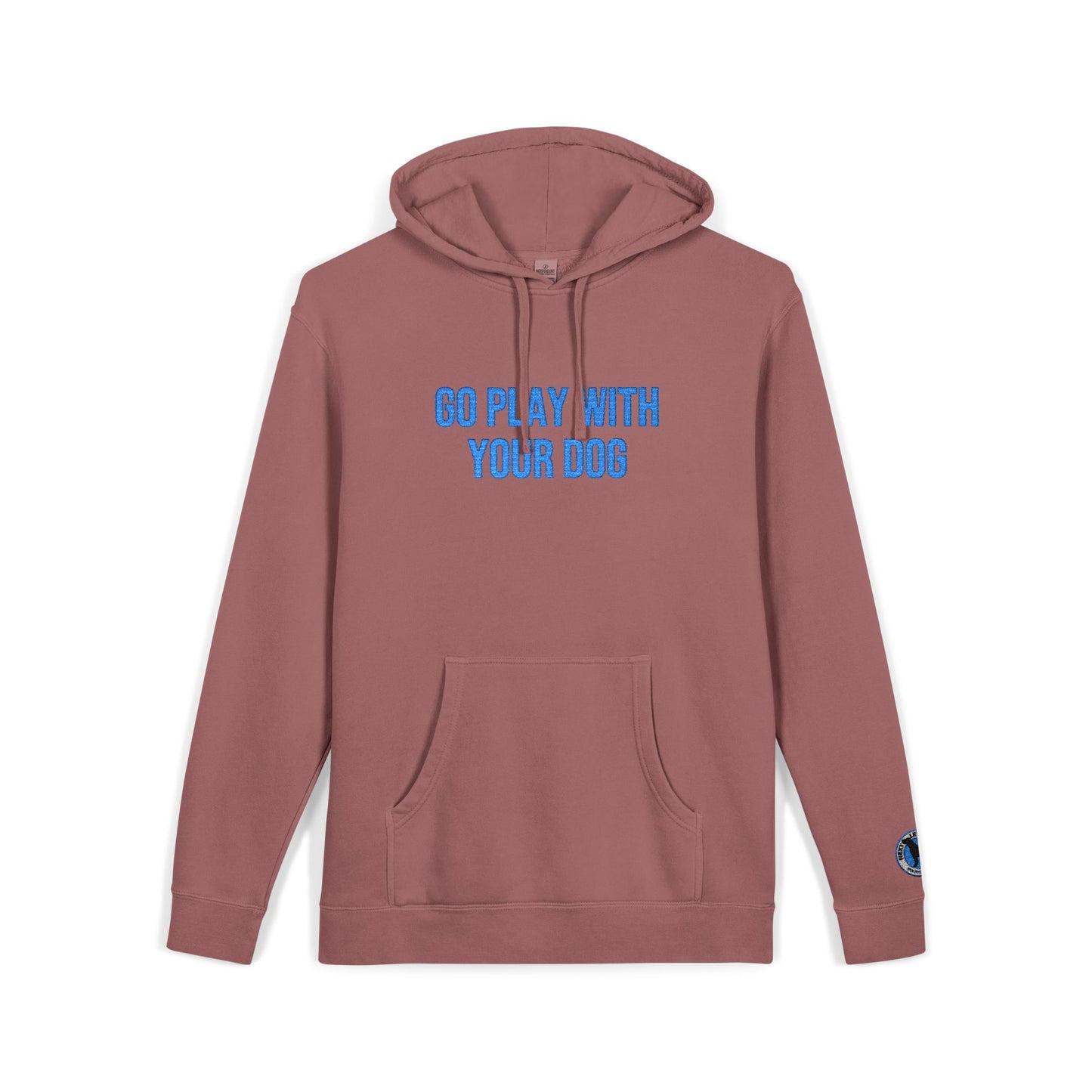 Go Play With Your Dog - Next Level Dogs Logo Pigment-Dyed Embroidered Hoodie