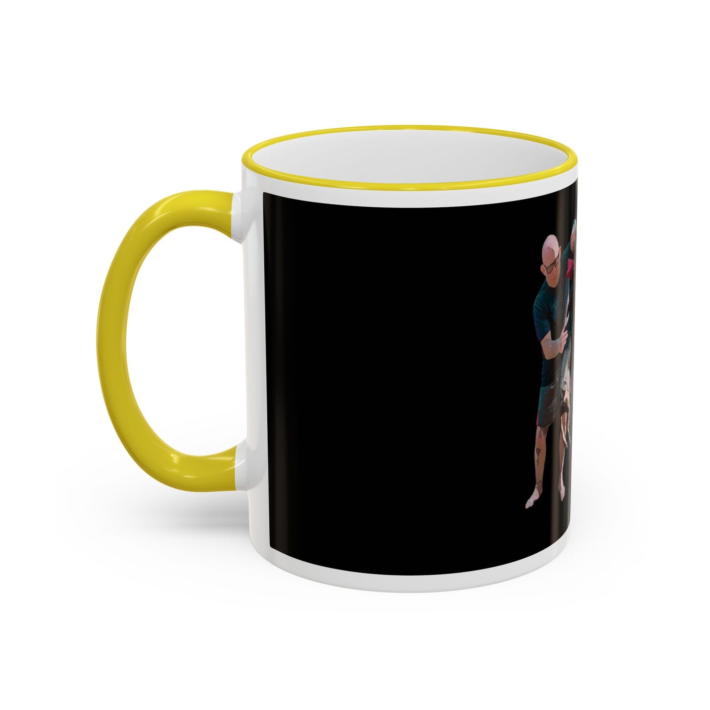 Mug — "Go Play With Your Dog" Accent Rim & Handle Ceramic Coffee Cup (11oz/15oz)