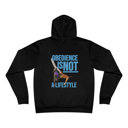 Obedience Is Not A Lifestyle Sue & Macey with Next Level Dogs Logo - Unisex Sponge Fleece Pullover Hoodie