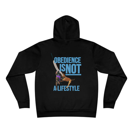Obedience Is Not A Lifestyle Sue & Macey with Next Level Dogs Logo - Unisex Sponge Fleece Pullover Hoodie