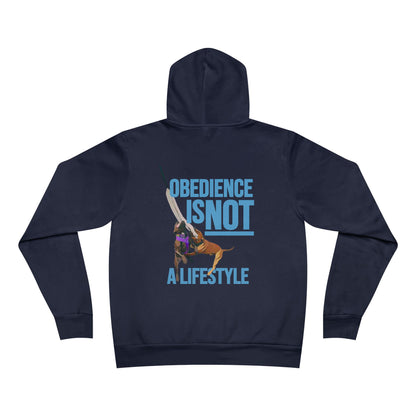 Obedience Is Not A Lifestyle Sue & Macey with Next Level Dogs Logo - Unisex Sponge Fleece Pullover Hoodie