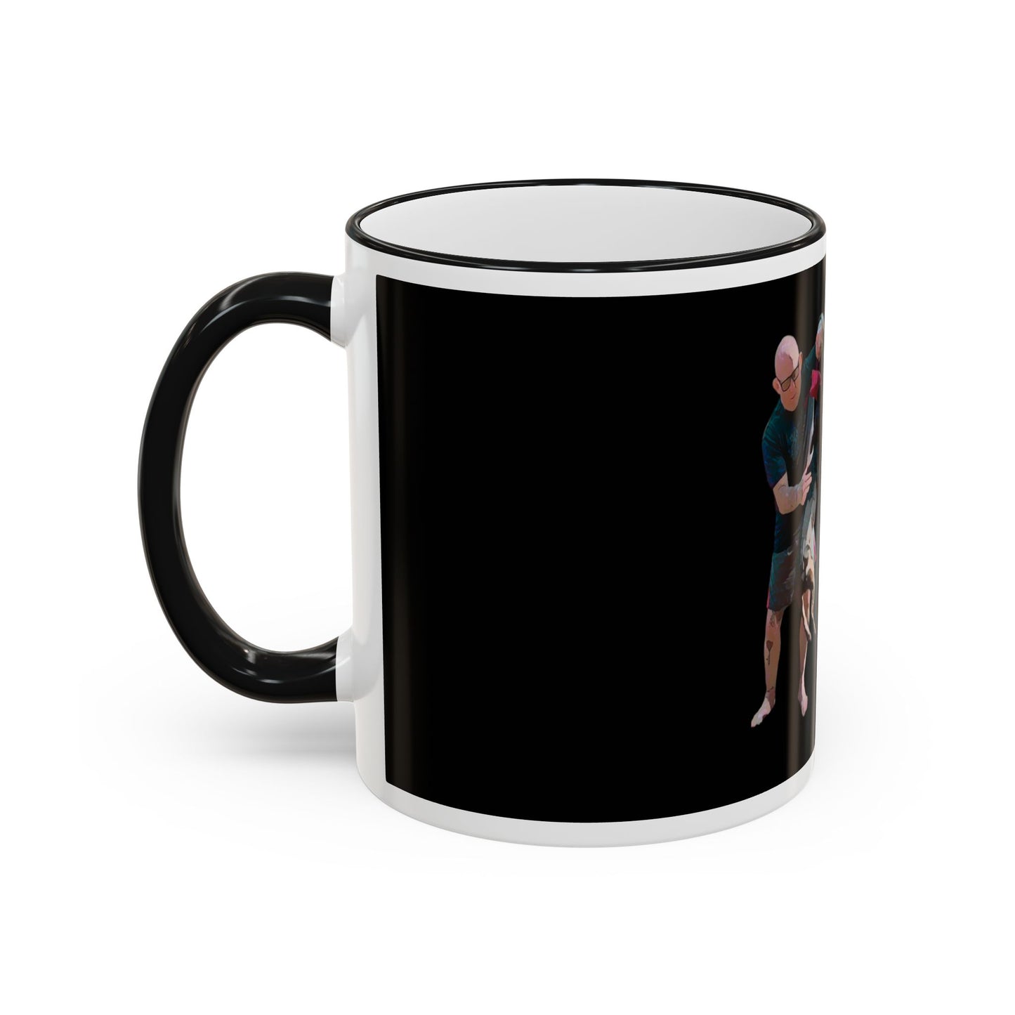 Mug — "Go Play With Your Dog" Accent Rim & Handle Ceramic Coffee Cup (11oz/15oz)