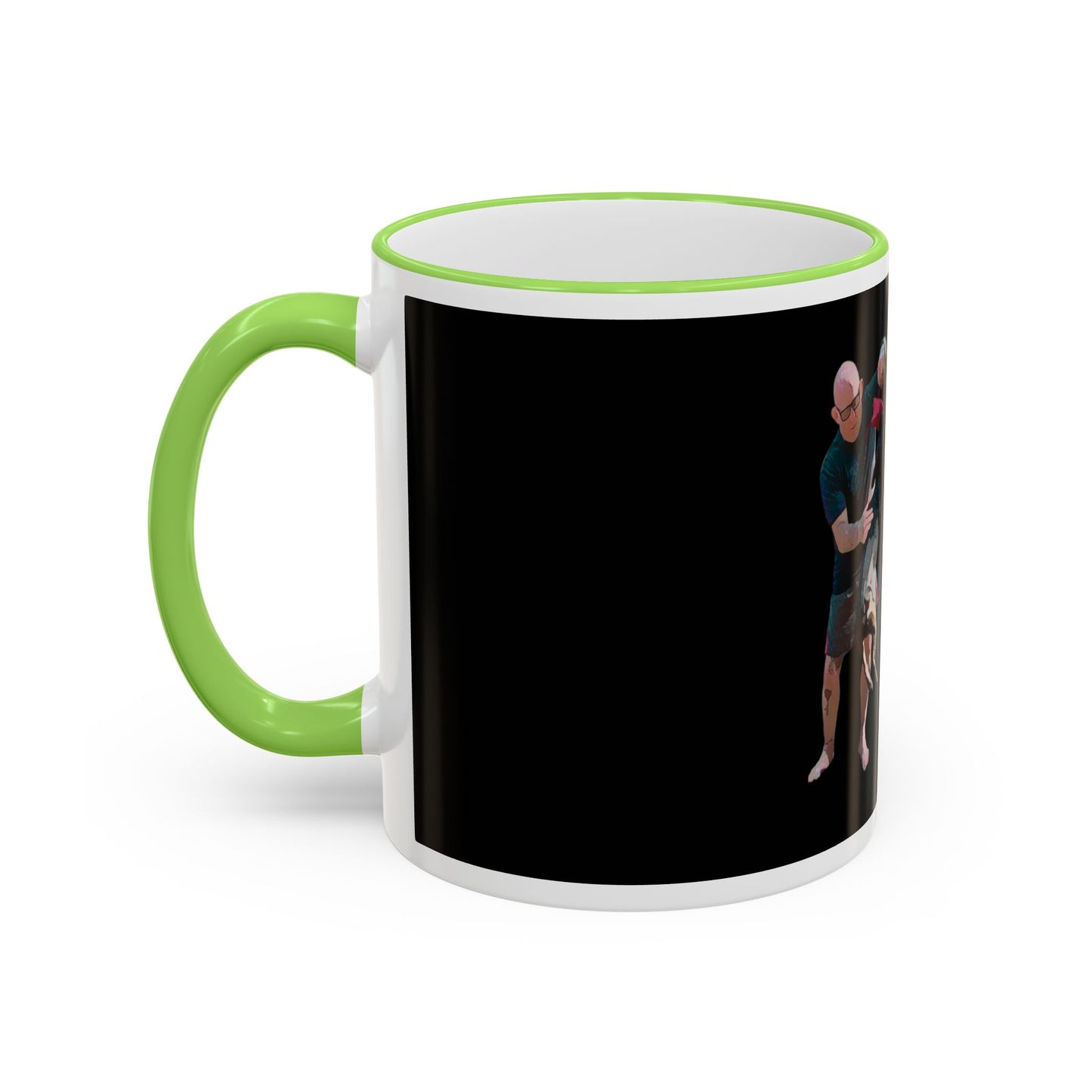Mug — "Go Play With Your Dog" Accent Rim & Handle Ceramic Coffee Cup (11oz/15oz)