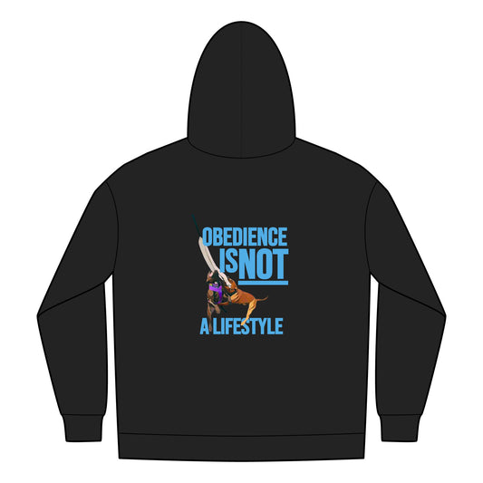 Obedience Is Not A Lifestyle - Sue & Macey with Next Level Dogs Logo Unisex Jersey Full-Zip Hoodie