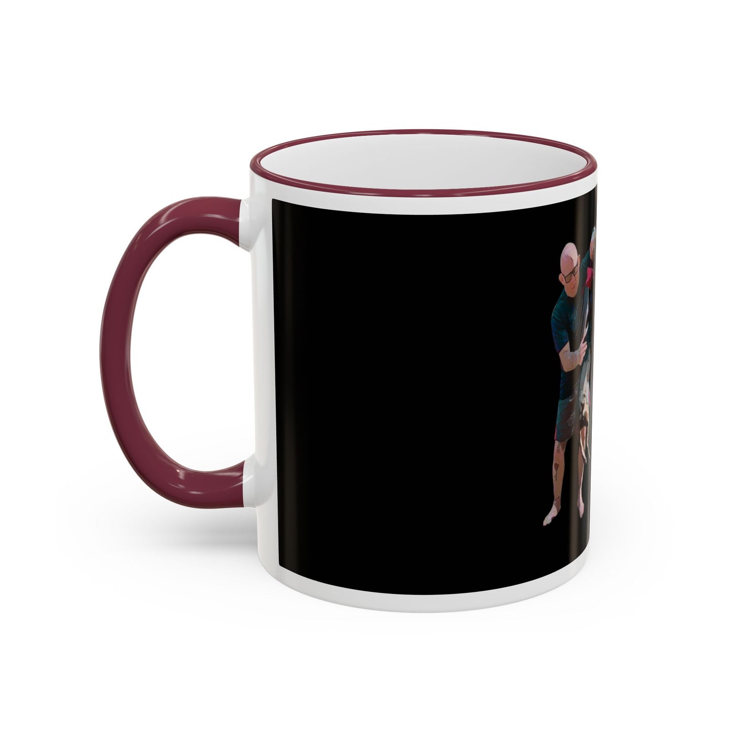 Mug — "Go Play With Your Dog" Accent Rim & Handle Ceramic Coffee Cup (11oz/15oz)