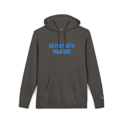 Go Play With Your Dog - Next Level Dogs Logo Pigment-Dyed Embroidered Hoodie