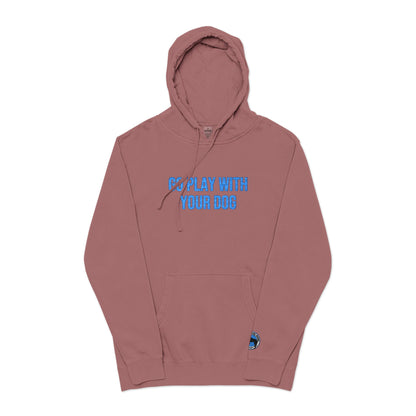 Go Play With Your Dog - Next Level Dogs Logo Pigment-Dyed Embroidered Hoodie